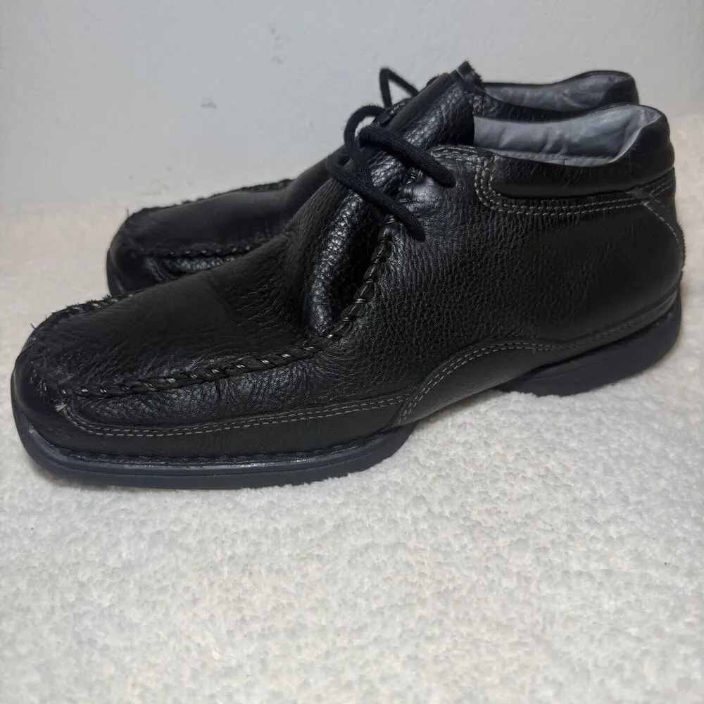 GBX Black Lace up Leather Casual Loafer Boot - Men's Size 11 M